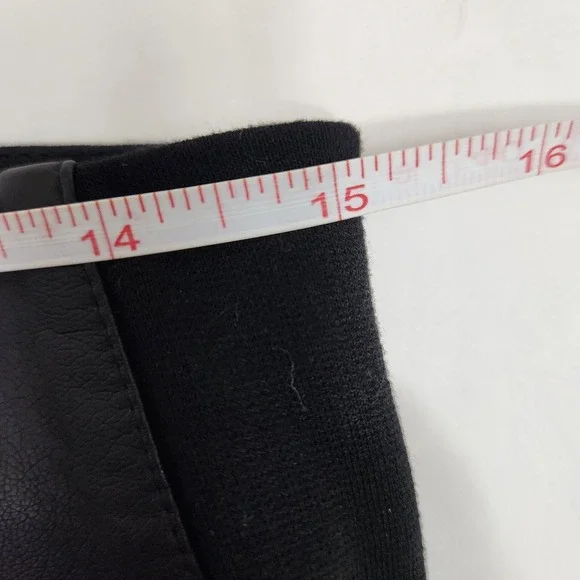 CHICO'S‎ Abbey Pieced Black Faux-Leather Front Knit Pants Elastic Women's SZ S/4 - Picture 14 of 15